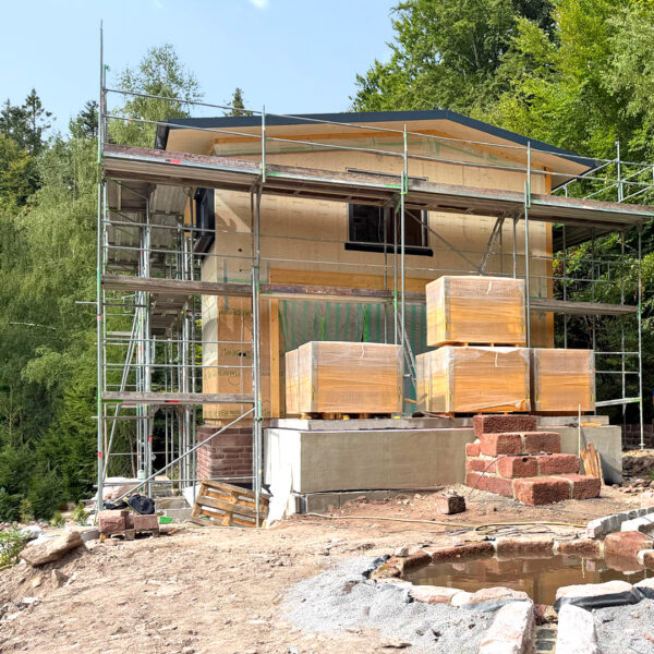Ansicht Holzbau Neubau Ferienhaus Schwarzwald