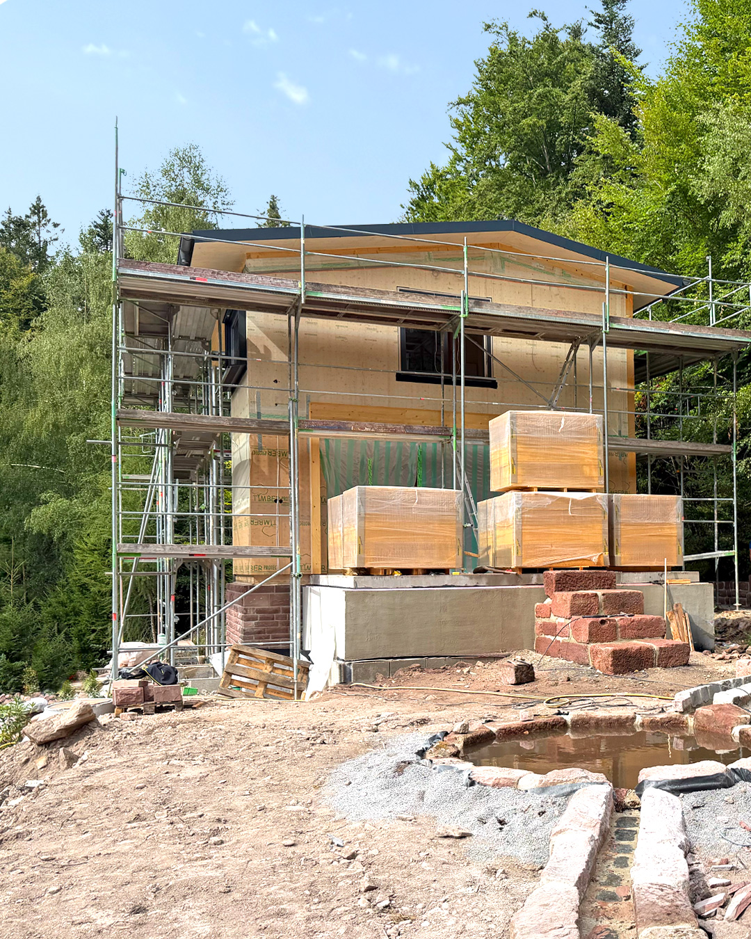 Ansicht Holzbau Neubau Ferienhaus Schwarzwald
