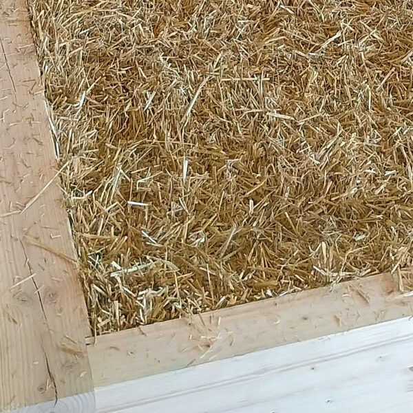 Detailansicht gepresstes Stroh in Modul