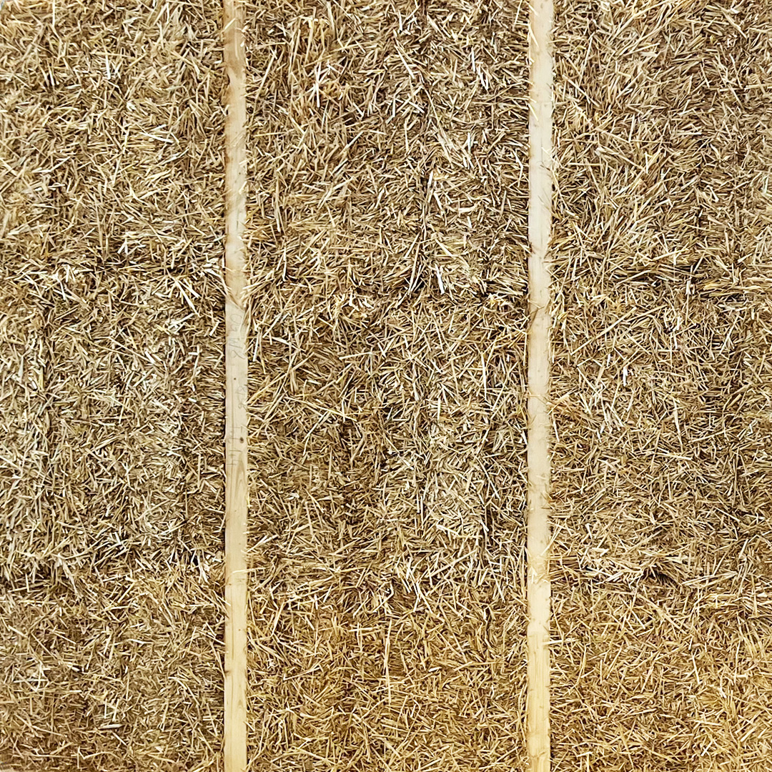 Detailansicht gepresstes Stroh in Modul